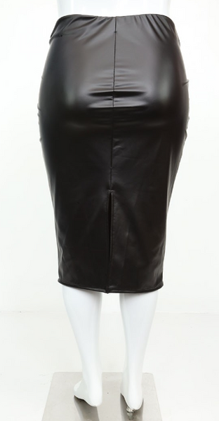 Bodice Faux Leather Skirt