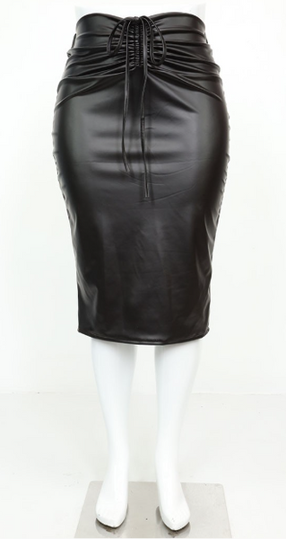 Bodice Faux Leather Skirt
