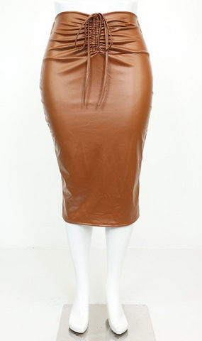 Bodice Faux Leather Skirt