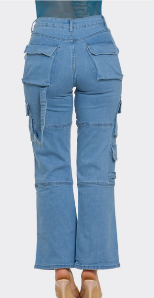 Denim Cargo Jeans