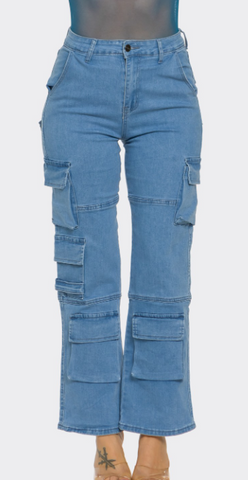 Denim Cargo Jeans