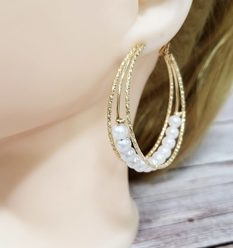Pearl Hoop Earrings