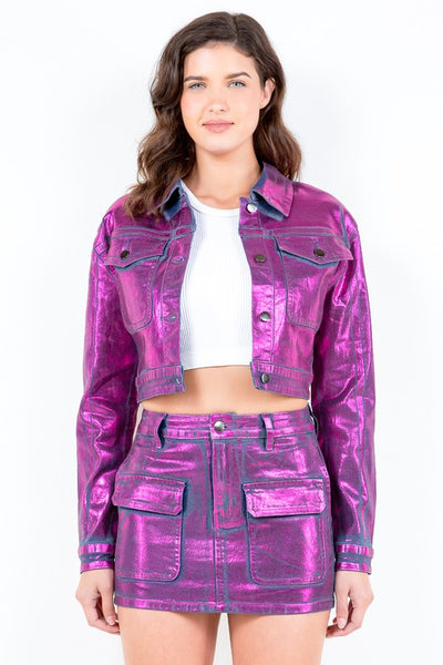 Bad Girl Metallic Denim Jacket