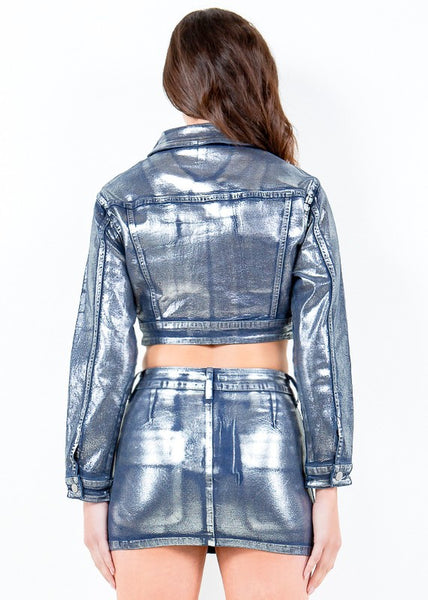 Bad Girl Metallic Denim Jacket
