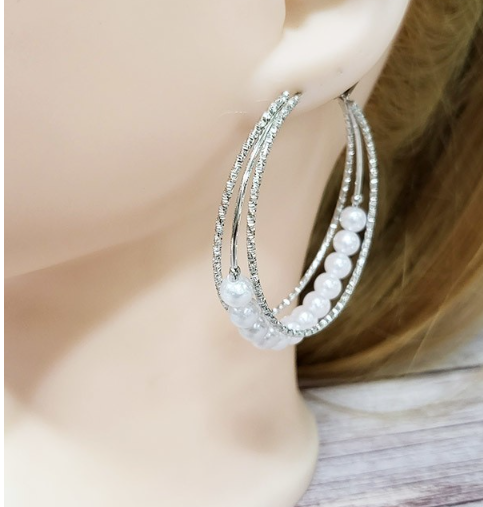 Pearl Hoop Earrings