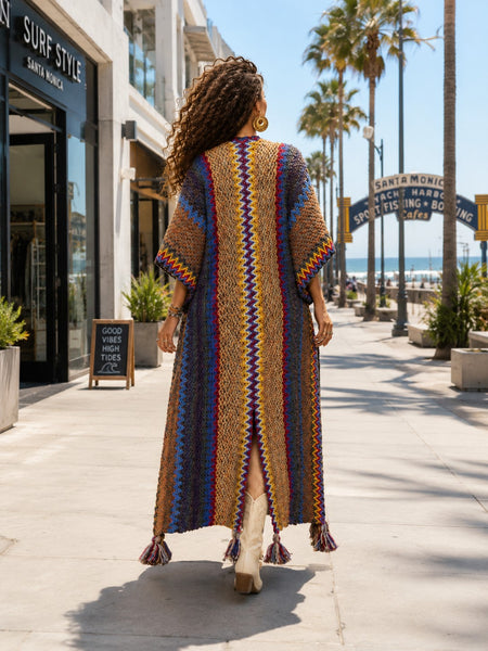 Long Boho Crochet Poncho
