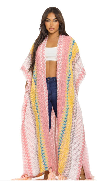 Long Boho Crochet Cardigan