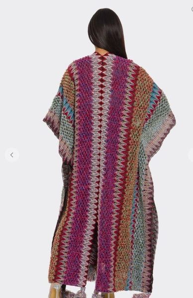 Long Boho Crochet Cardigan