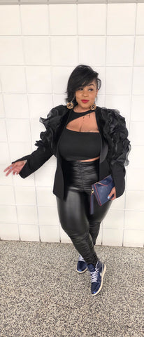 Rudy Ruched Faux Leather Pants