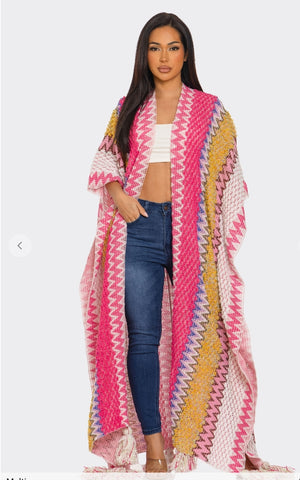 Long Boho Crochet Cardigan