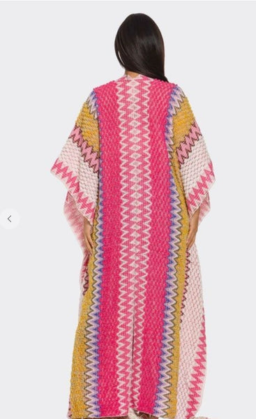 Long Boho Crochet Cardigan