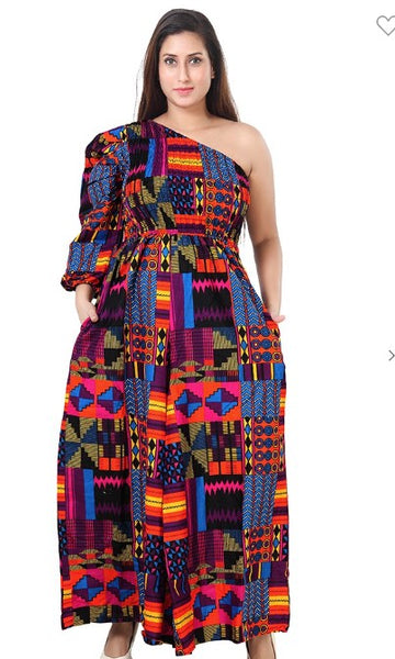 African One Shoulder Jumpsuit