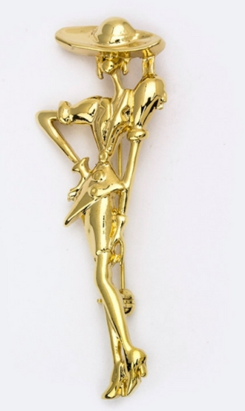 Lady In the Hat Brooch