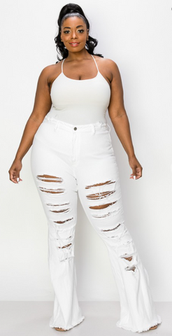 White Distressed Jeans